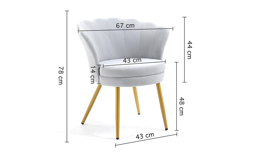 Image 17: Fauteuil coquillage en velours