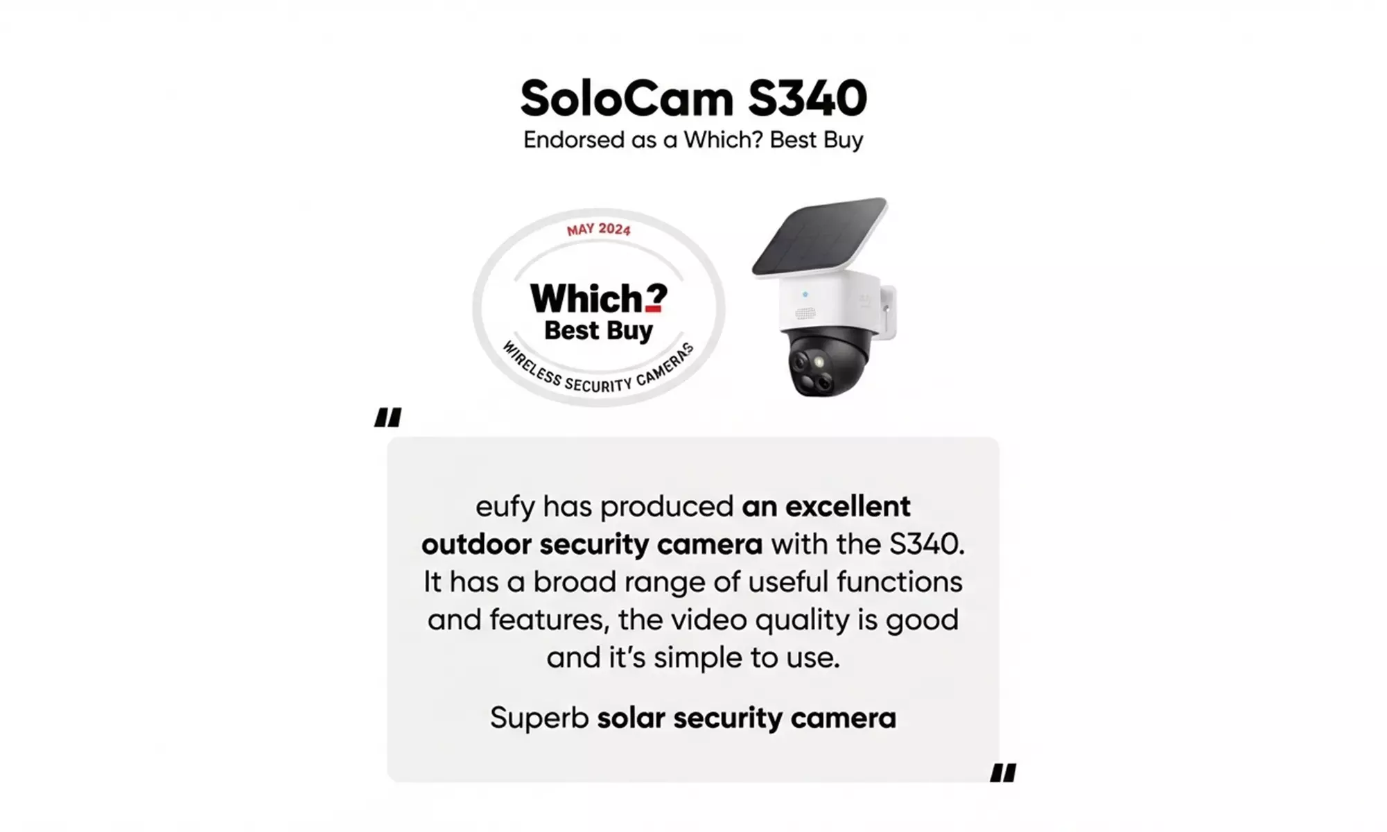 eufy Security SoloCam S340 Wireless Solar Outdoor Camera