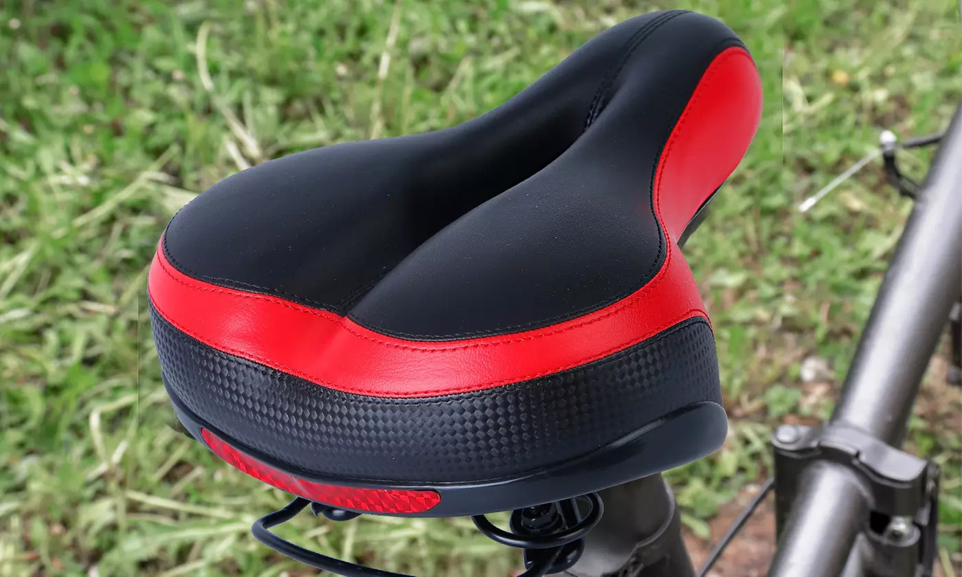 LakeForest Padded Foam Hollow Bike Seat Saddle w/ Dual Springs & Reflective Tape - Primary Image
