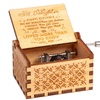 Image 8: Wooden Music Box Hand Crank Engraved Vintage Toy Kids Gift-You Are My Sunshine