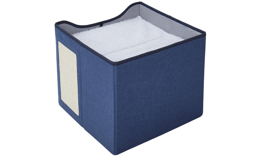 Image 7: Multifunctional Foldable Cat Bed with Scratching Pad 