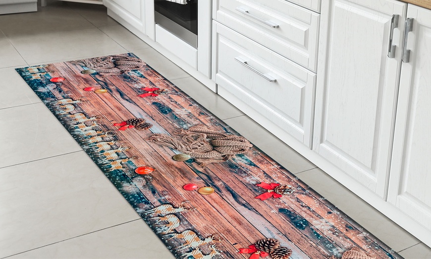 Image 26: Alfombra con diseño navideño rectangular
