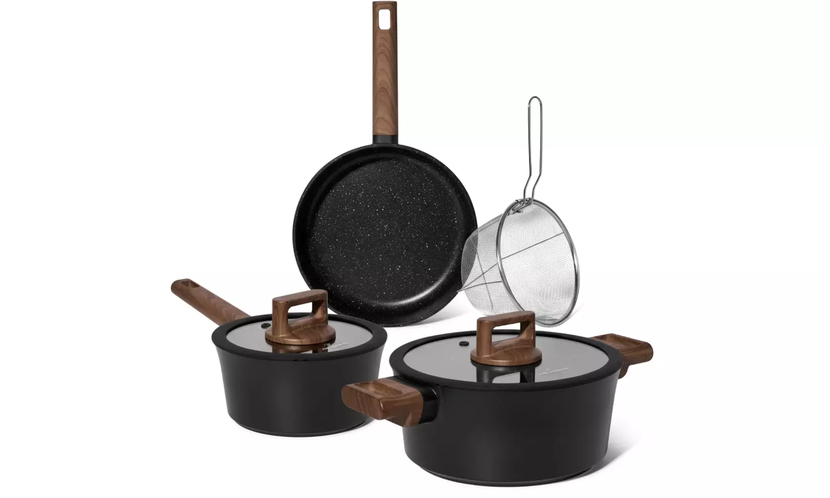 Juego de ollas con tapas de cristal de Just Perfecto