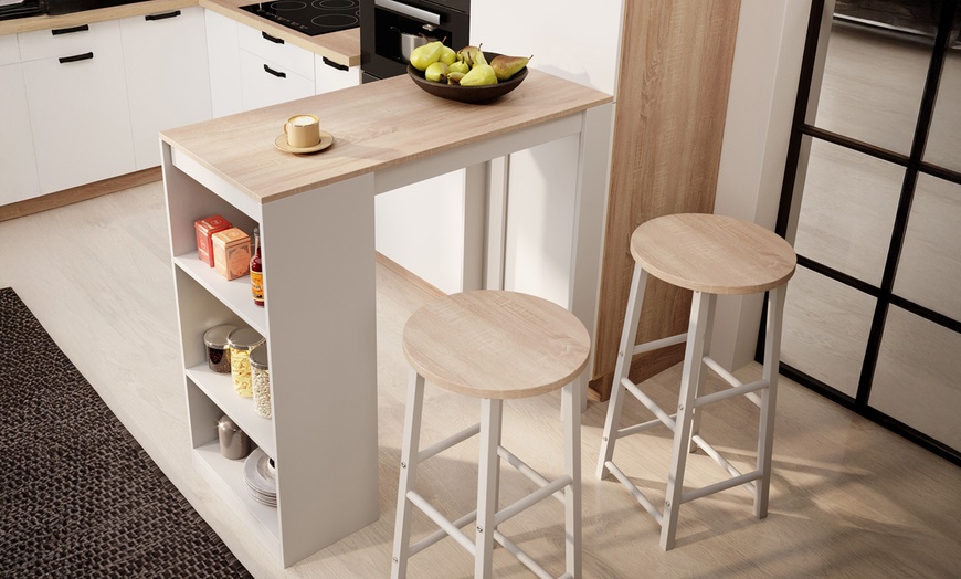 Image 11: Table haute Kyra de 110 cm avec ou sans tabouret