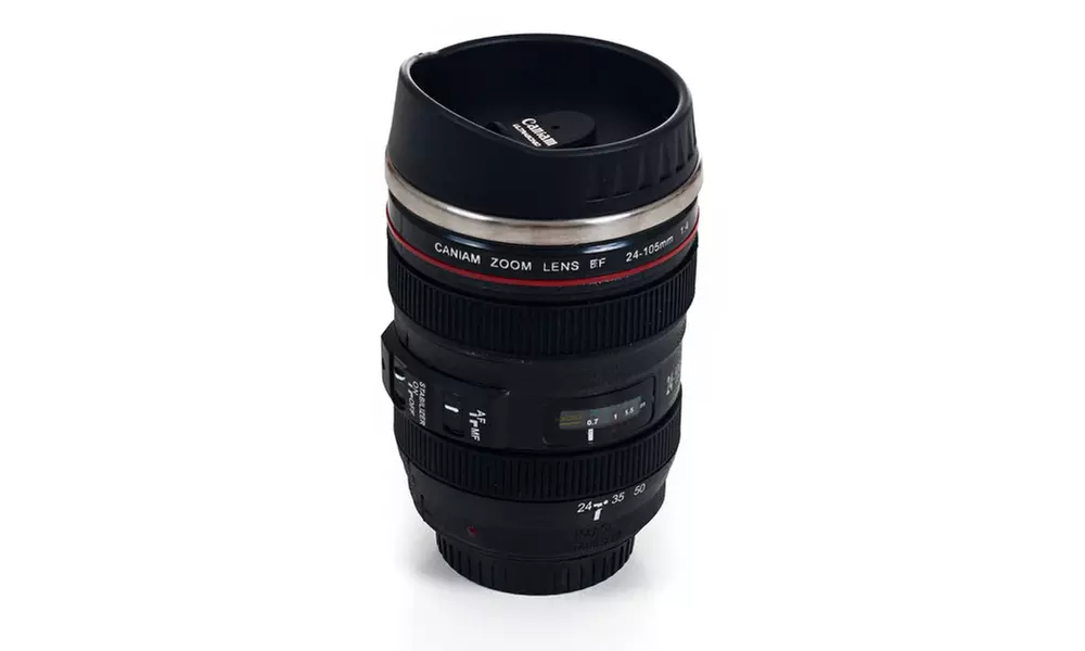 Camera Lens Coffee Mug with Lid by Whetstone