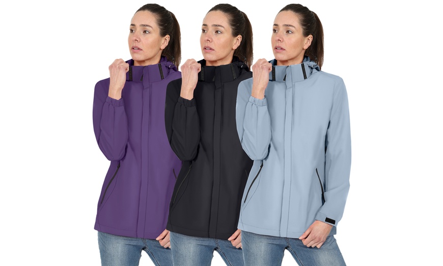 Image 2: Blu Apparel Women's Mesh Lined Rain Jacket 