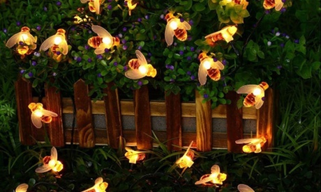 Lámpara solar decorativa con cubierta en forma de abeja de 7 metras con 50 luces