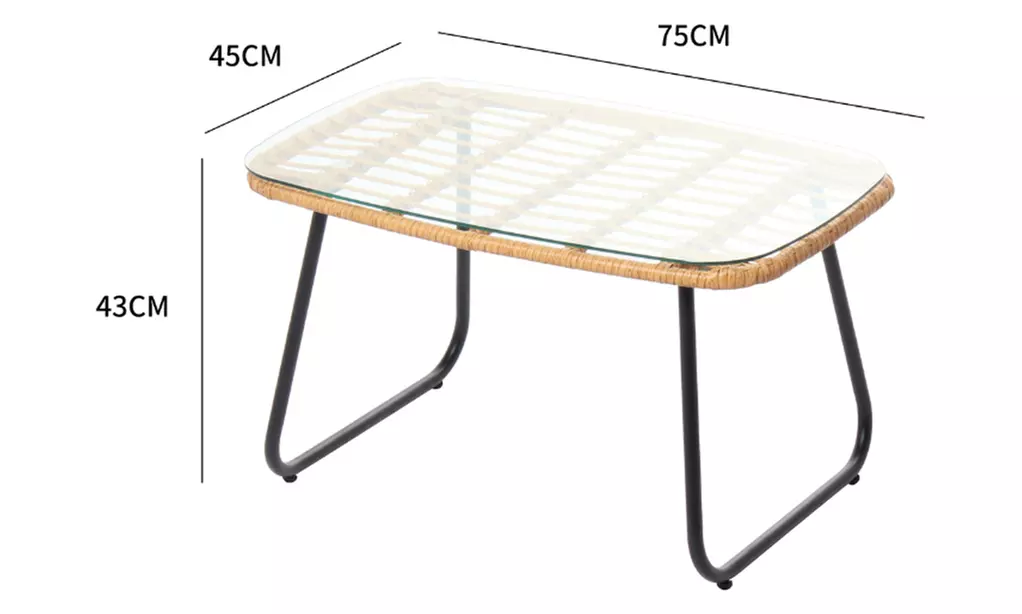 Salon de jardin Paita avec canapé, fauteuils et table basse par Kocoon