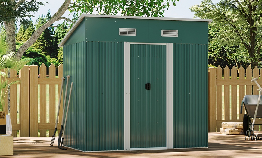Image 11: Outdoor Garden Compact Metal Storage Shed