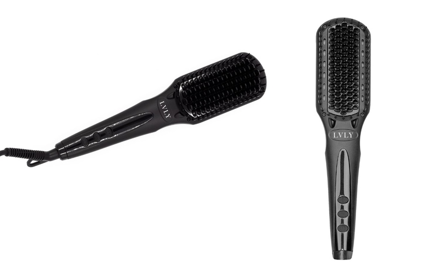 Image 4: LVLY Glättungsbürste inkl. Handschuh, 4 Haarclips und Seidenbeutel