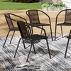 Image 10: Outdoor PE Rattan-Effect Stackable Chairs Set