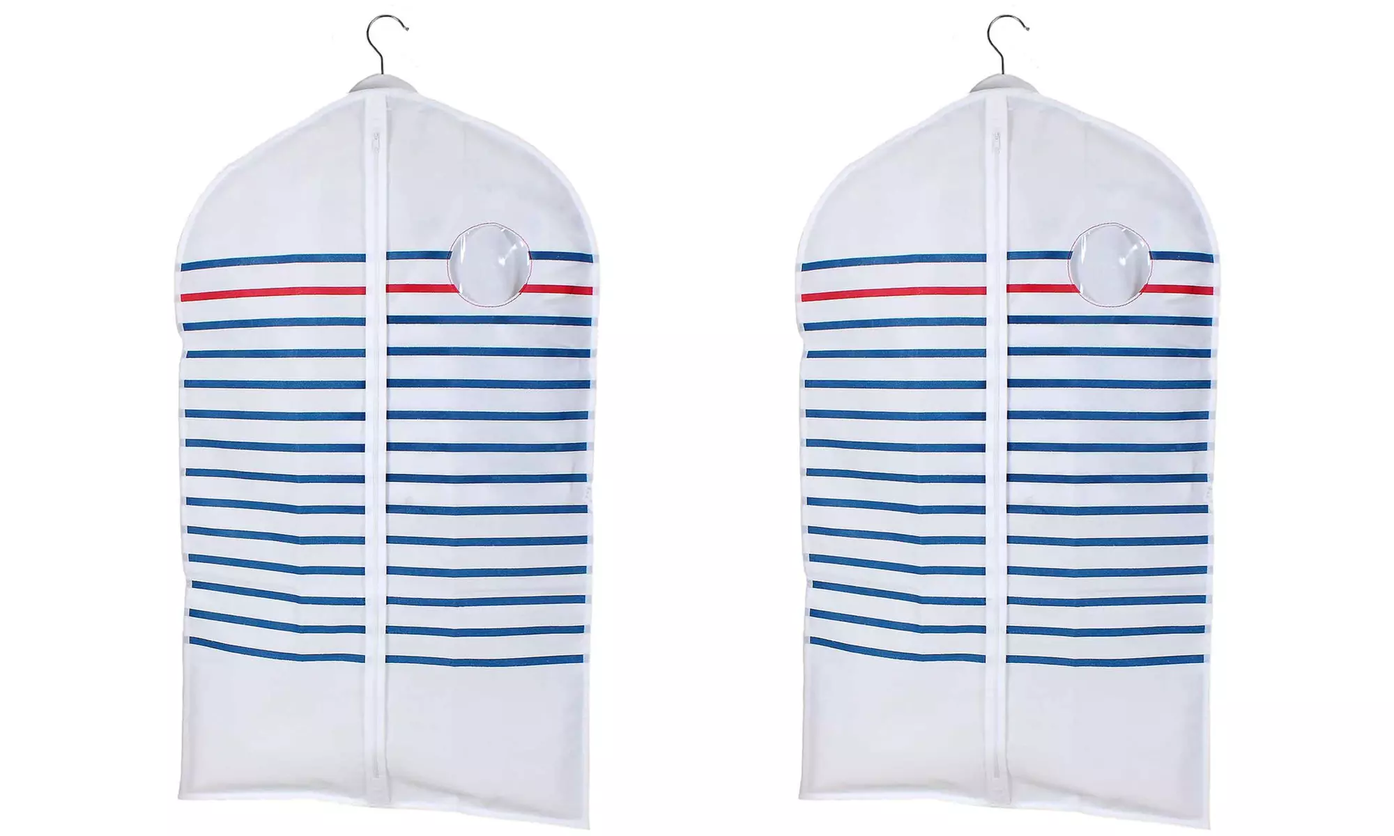 2, 4 ou 8 housses de protection rayées pour vêtement avec poignées de transport - Primary Image