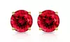 Solid 10K Gold 2CTW Created Ruby Stud Earrings By MUIBLU Gems