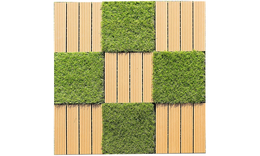 Image 2: Home Deluxe Kunstrasen Terrassenfliesen „Jubin“