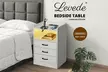 Levede LED Bedside Table – 3 Drawer Smart Nightstand - Image 2