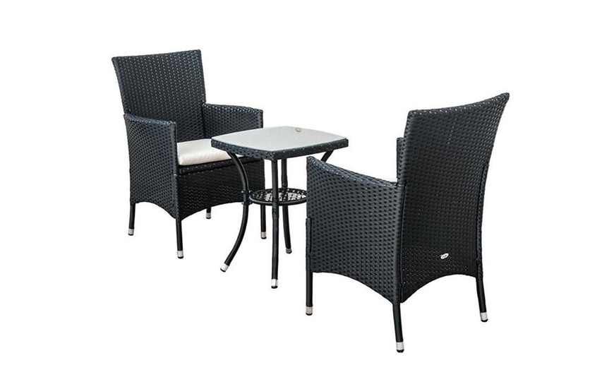 Image 6: Three-Piece Rattan Bistro Set