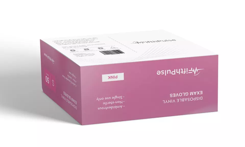 Fifth Pulse Vinyl Exam Latex Free & Powder Free Gloves - Box of 50 Gloves