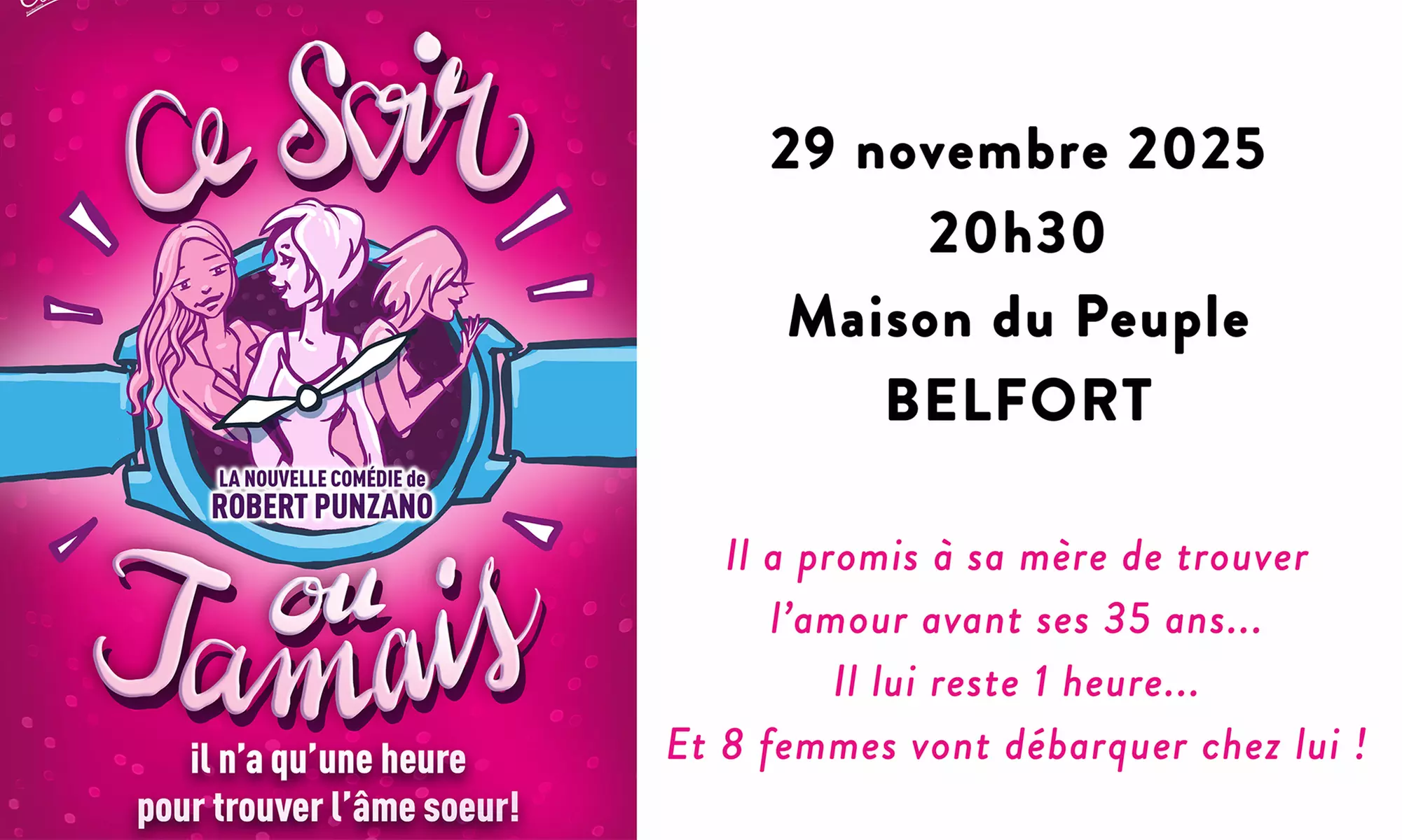 Vivez une soirée de comédie avec "Ce soir ou jamais", à Belfort le 29 novembre 2025 à 20h30 (50% de remise) - Primary Image