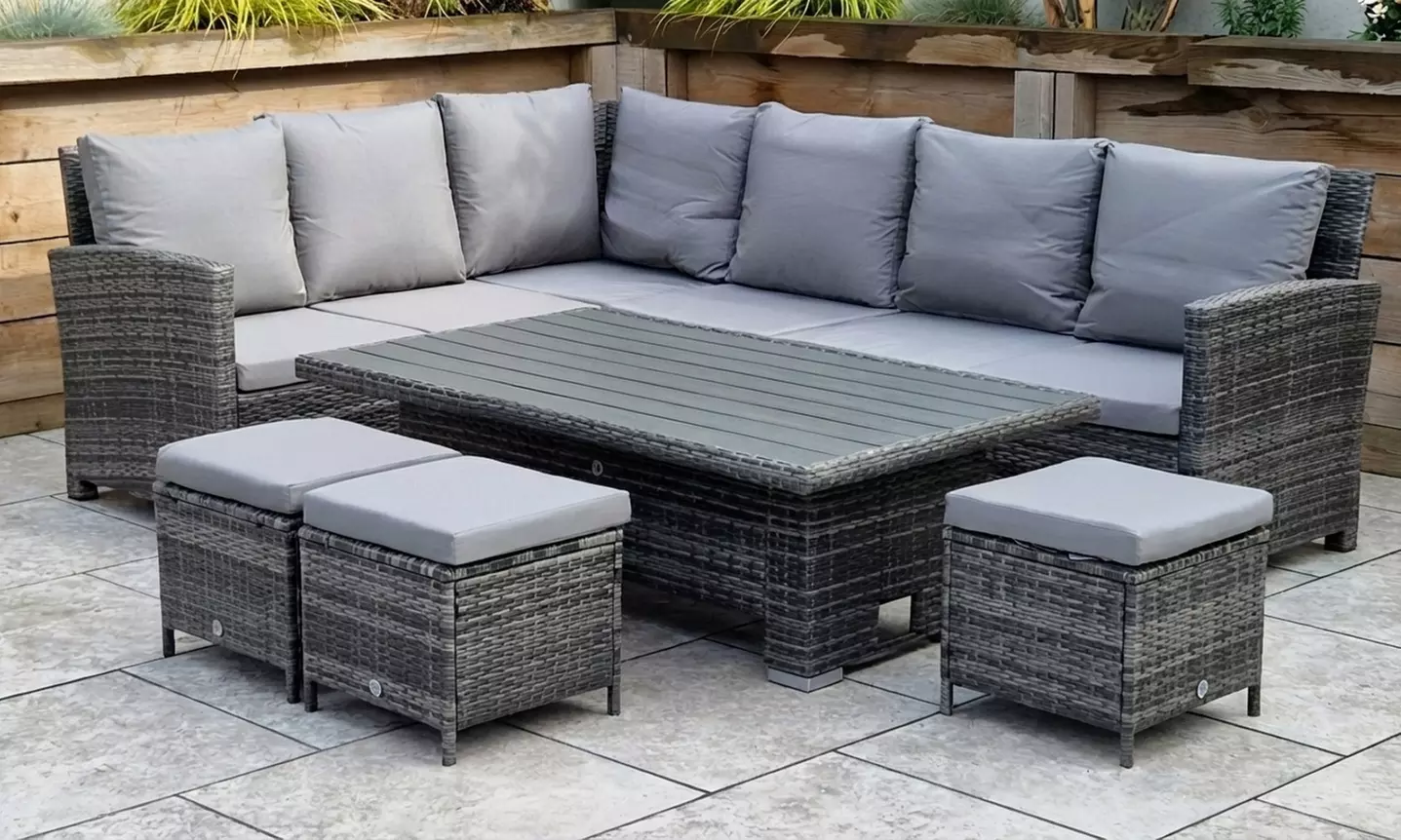 Canada Outdoor Corner Sofa Dining Set with Lift-Up Table
