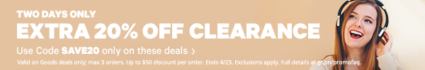 Extra 20% Off Clearance