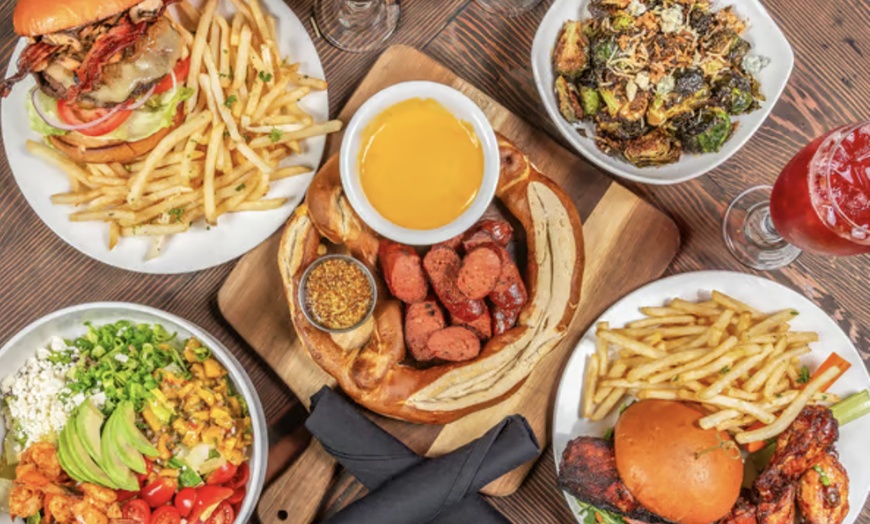 Image 1: Enjoy Hood Burgers and Beers, $30 or $50 Dining Credit Two or Four 