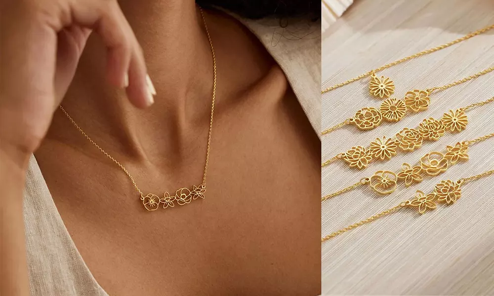 Personalisierte Blütenkette oder Halskette mit Blumenscheibe