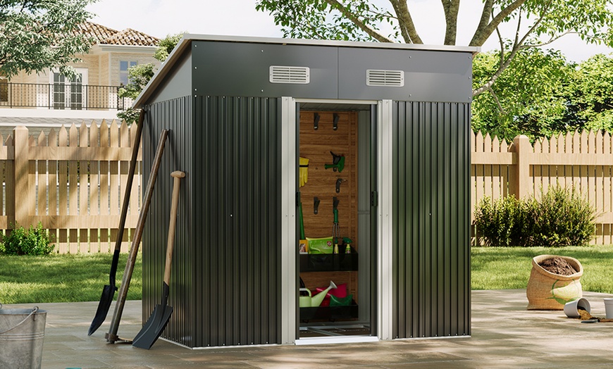 Image 20: Outdoor Garden Compact Metal Storage Shed