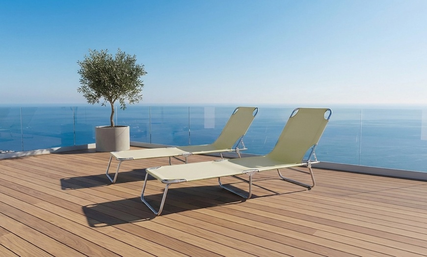Image 5: Ensemble de 2 chaises longues réglables
