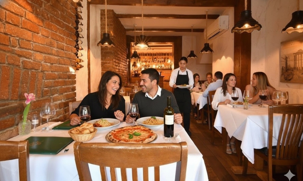 Pizza or Pasta with Wine for 1–4 Guests at R & M Italiano