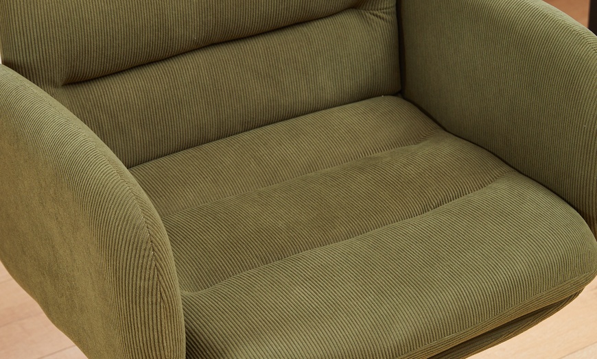 Image 4: Upholstered Swivel Office Chair