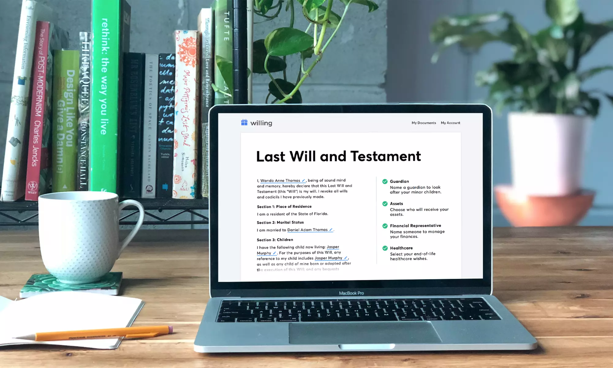 Will Package with Will, Living Will, and Power of Attorney for Individuals or Couples from Willing.com (85% Off)  - Primary Image
