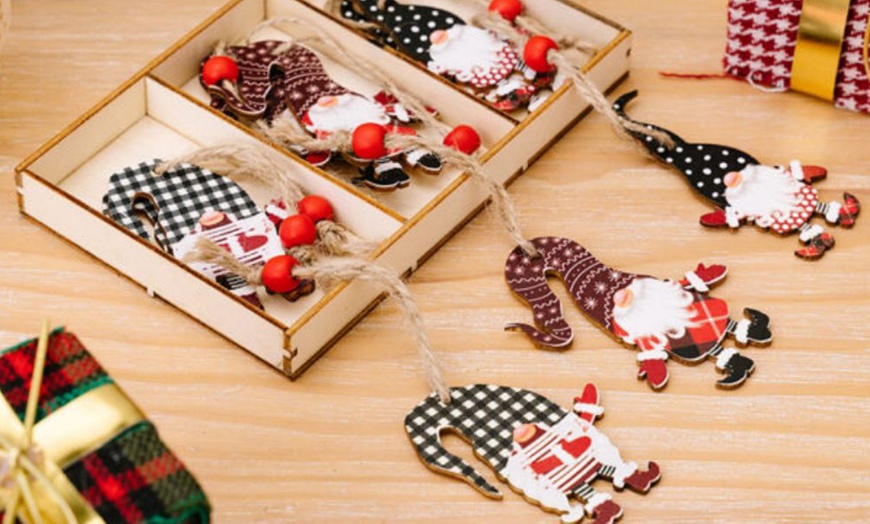 Image 10: Christmas Gift Cute Painted Wooden Ornament