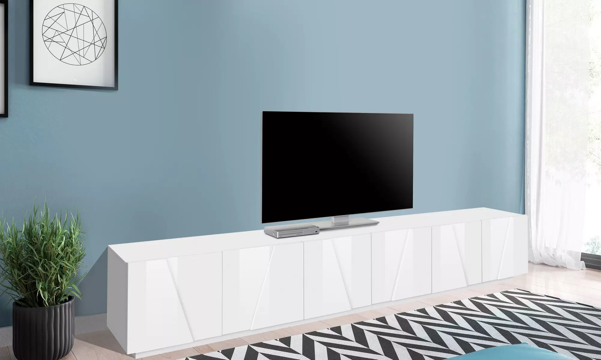 Mobile per TV Ping Web Furniture, disponibile in 2 modelli e 3 colori, con spedizione gratuita - Primary Image