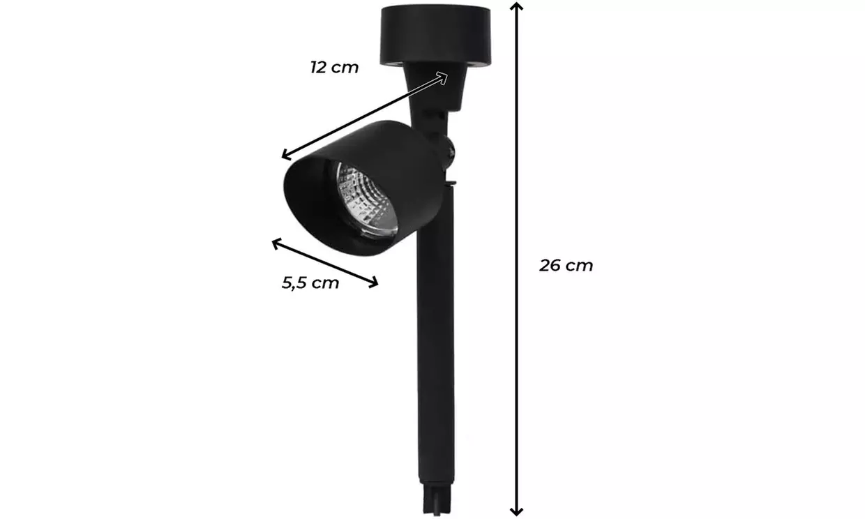 4er- oder 6er-Set Solar-Leuchten mit Erdspieß in Schwarz - Second Medium