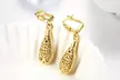 18K Gold Plated Filigree Teardrop Leverback Drop Dangle Earrings - Second Medium