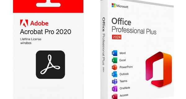 Microsoft Office 24 Pro Plus e Adobe Acrobat Pro 2020
