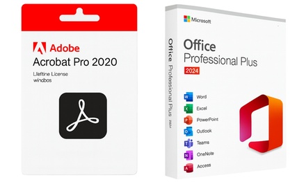 Microsoft Office 2024 Professional Plus & Adobe Acrobat Pro 2020 – Accès à vie sur un appareil - Technivision France