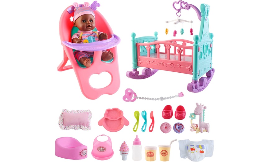 Image 2: 15 Pieces Miniature Baby Doll Play Set 