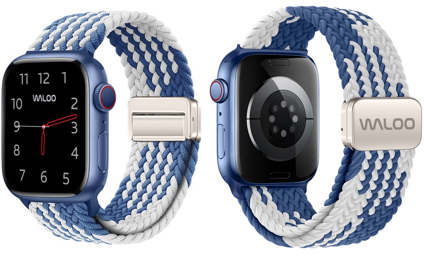 Image 12: Waloo Braided Nylon Magnetic Loop Band For Apple Watch- (Size & Color)