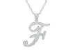 Script Initial Pendant Necklaces in Sterling Silver - Second Medium