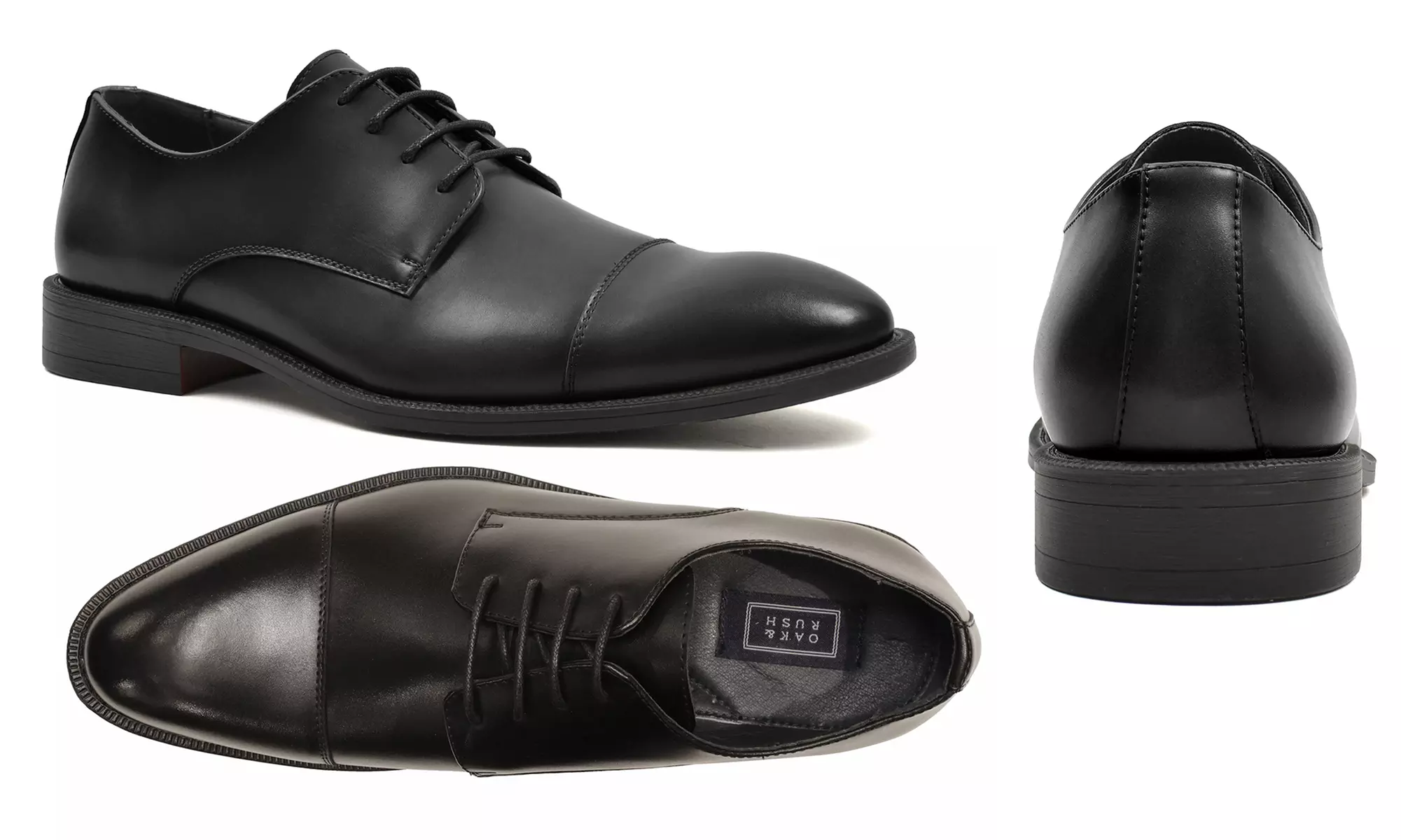 Oak & Rush Men's Lorenzo Leather Cap Toe Dress Shoes (Size 10) - Image 4