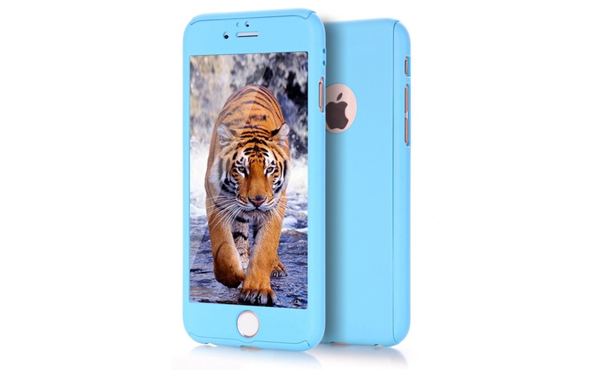 Image 16: 360 Cover with Tempered Glass Screen Protector For iPhone