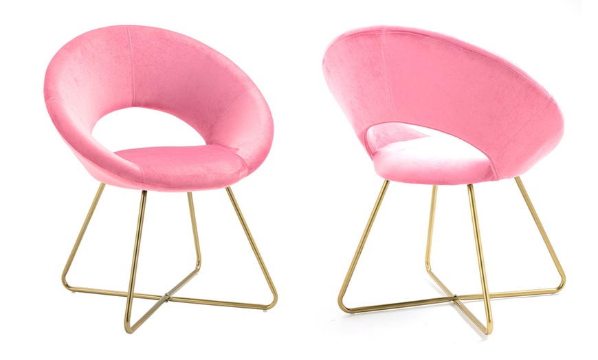 Image 9: Fauteuil rond en velours