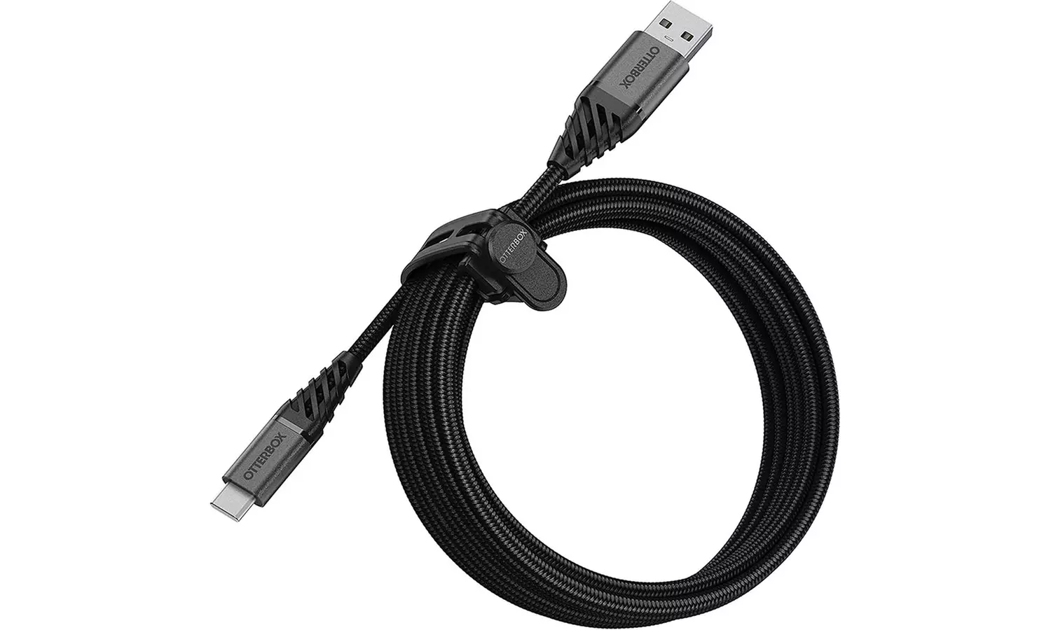 OtterBox USB-A to USB-C Black Braided Nylon Charging Cable 10 Foot or 6 Foot - Second Medium