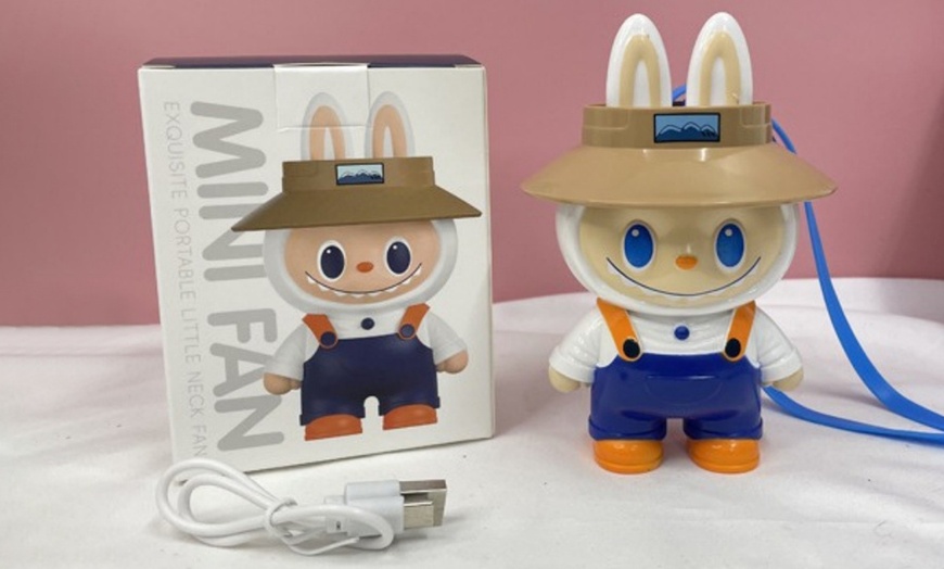 Image 3: Labubu-Inspired Portable Neck Fan