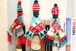 Up to Three Knitted Wine Bottle Covers, Christmas Tree Design - Second Medium