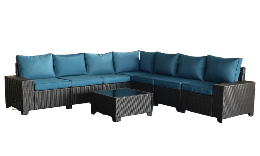 Image 4: Salon de jardin d'angle Sonia 7 places en résine avec table de Kocoon