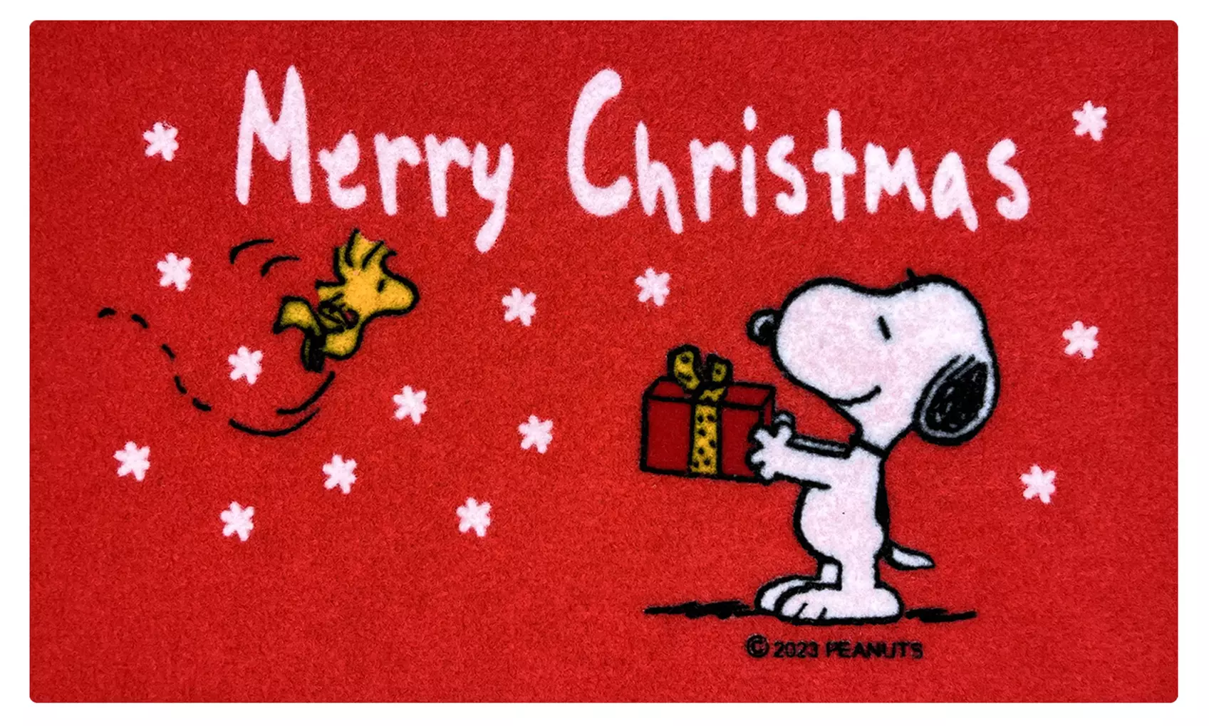 1x oder 2x Fußmatte mit weihnachtlichem Snoopy-Motiv