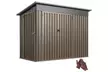 Outsunny Metal Garden Storage Shed with Double Doors and Side Door - Image 2