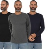 Image 1: Pack of Three Blu Apparel Long-Sleeved Crew Neck T-Shirts